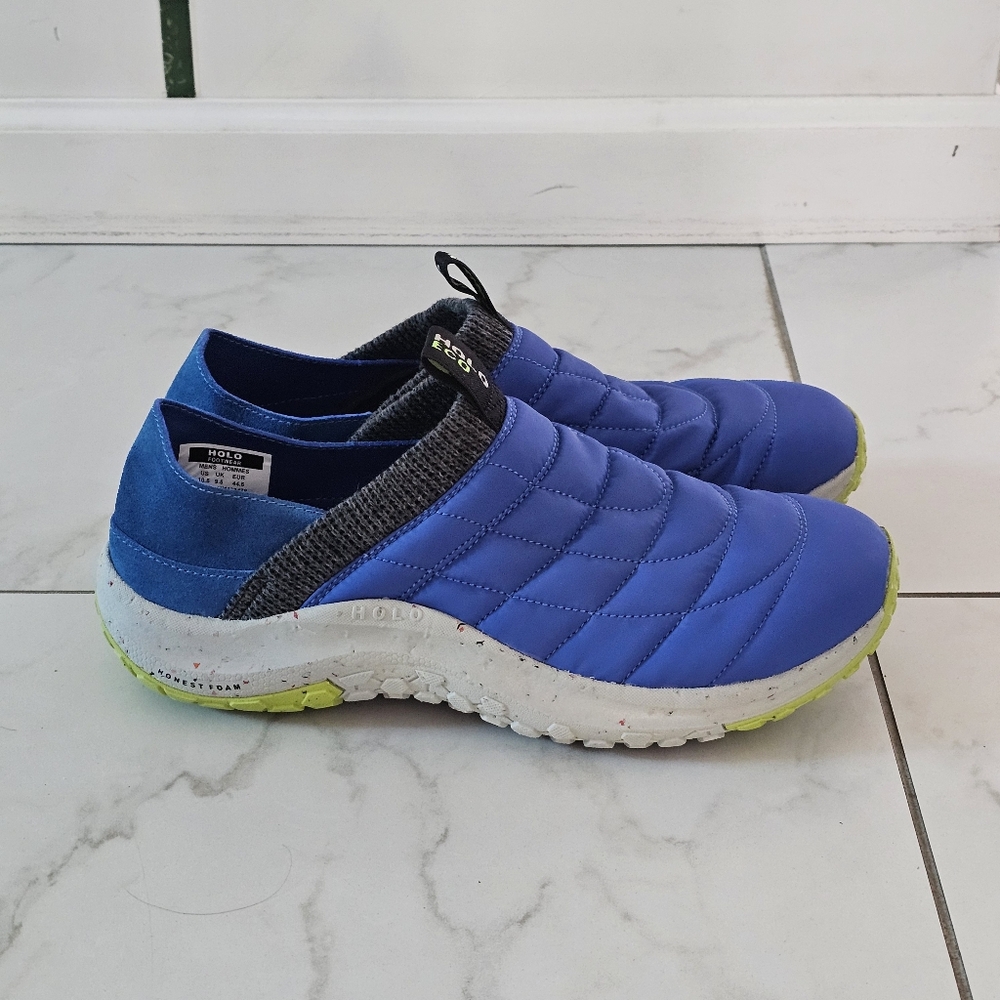 HOLO Shoes Mens Blue Slip On Quilted Mule Clog 10.5 New Credemius REI